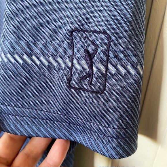 PGA Tour‎ Polo Shirt Blue Striped Short Sleeve Stretch Athletic Men's XL - Picture 3 of 7
